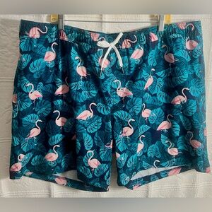 Members Mark XXL 2XL Flamingo Board Shorts Swimwear NWT New